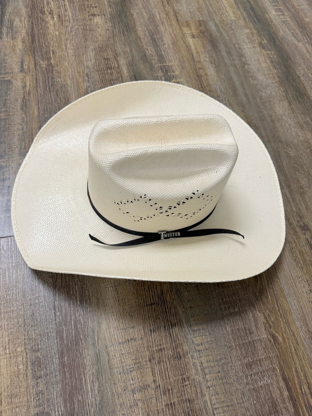 Twister Ivory Straw Cowboy Hat   Cattleman‎ Crease Crown Geometric Diamond